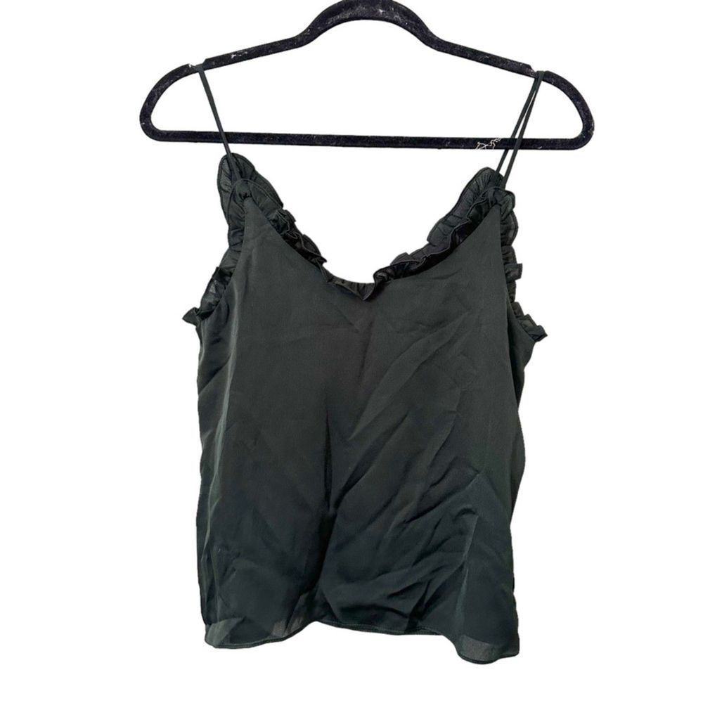 WAVERLY GREY Jenna Ruffled Tank in Dark Green‎ NWT Sz S